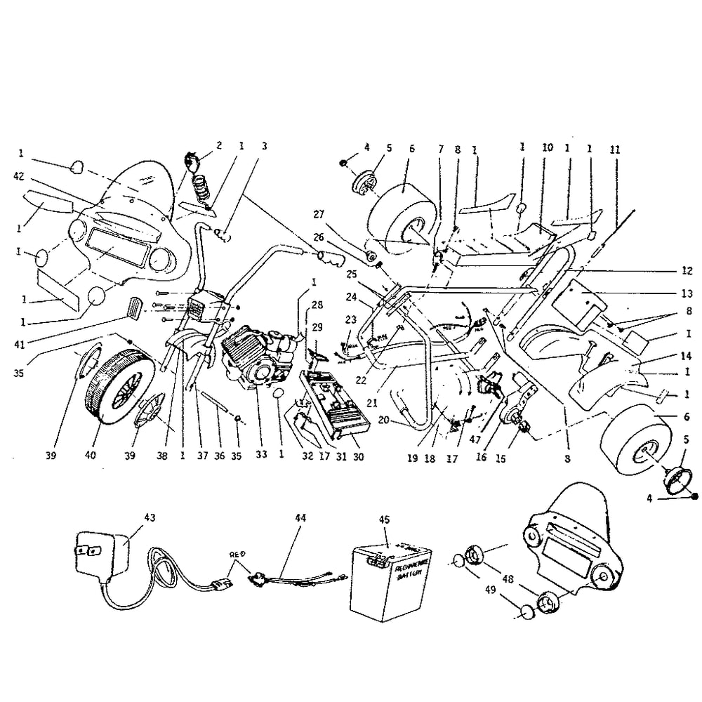 Replacement Parts Diagram and Parts List for 3278  Power Wheels Ride-On Cars